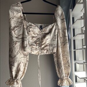 Windsor Cream Sleeve Cropped Blouse